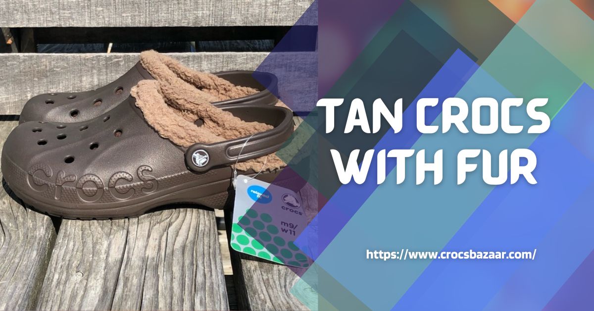 Tan crocs with fur -CROCS BAZAAR