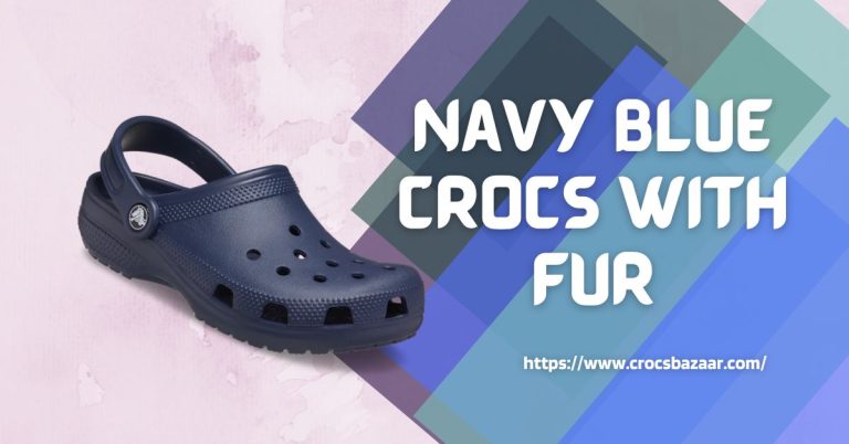 navy blue crocs with fur - CROCS BAZAAR