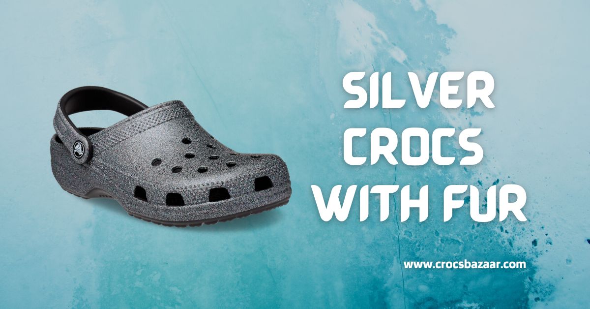 silver crocs with fur -CROCS BAZAAR